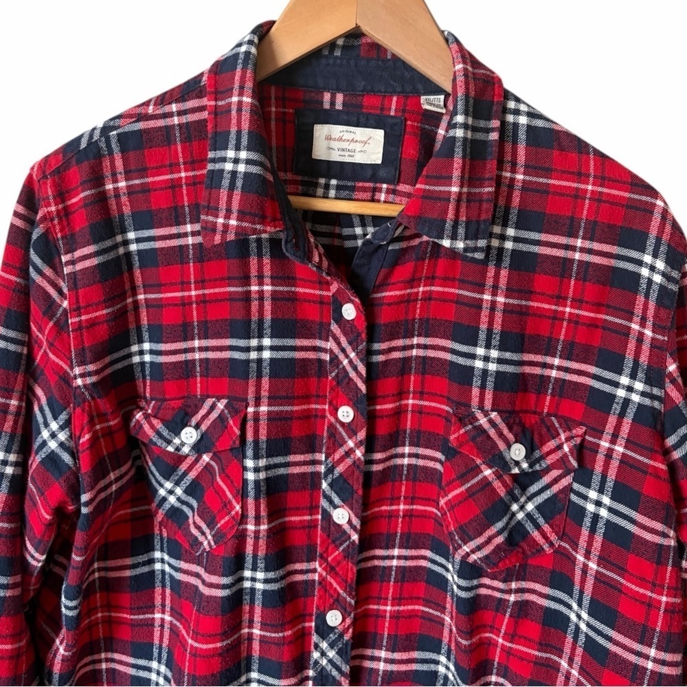Weatherproof Vintage Plaid Flannel Red Women’s Size XXL - Picture 2 of 9
